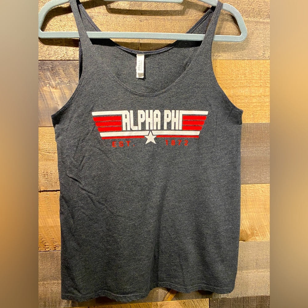 Alpha Phi dark gray tank